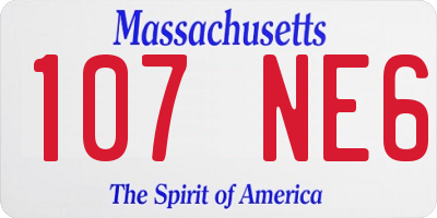 MA license plate 107NE6