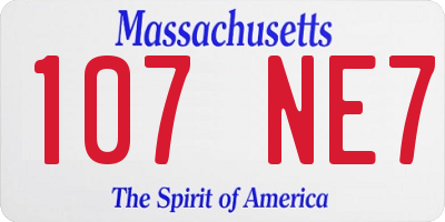 MA license plate 107NE7