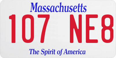 MA license plate 107NE8