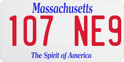 MA license plate 107NE9