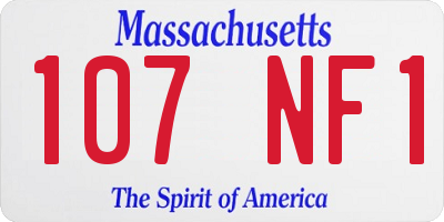 MA license plate 107NF1