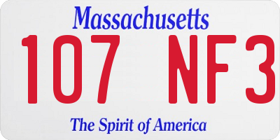 MA license plate 107NF3