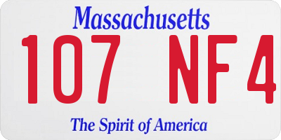 MA license plate 107NF4