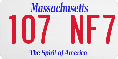 MA license plate 107NF7