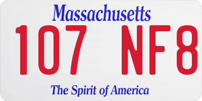 MA license plate 107NF8