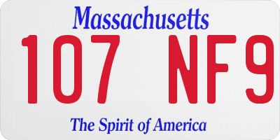 MA license plate 107NF9