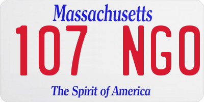 MA license plate 107NG0