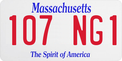 MA license plate 107NG1