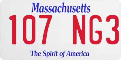 MA license plate 107NG3