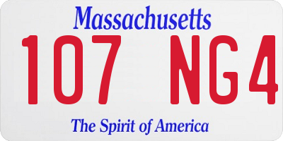 MA license plate 107NG4