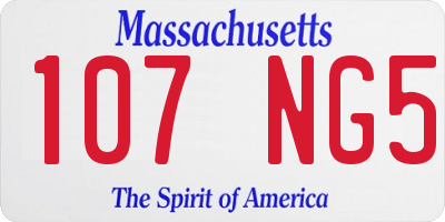 MA license plate 107NG5