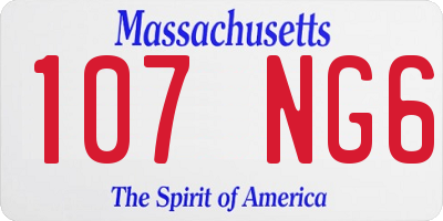 MA license plate 107NG6