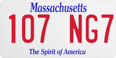 MA license plate 107NG7