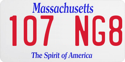 MA license plate 107NG8