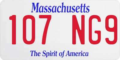MA license plate 107NG9
