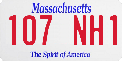 MA license plate 107NH1