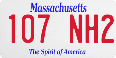 MA license plate 107NH2