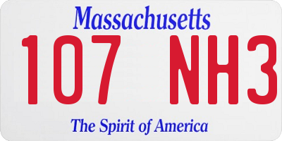 MA license plate 107NH3