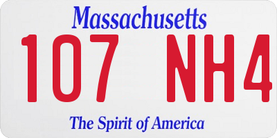 MA license plate 107NH4