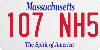 MA license plate 107NH5