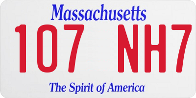 MA license plate 107NH7