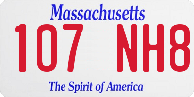 MA license plate 107NH8