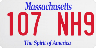 MA license plate 107NH9