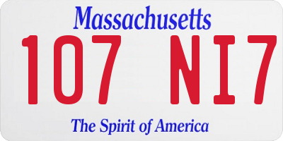 MA license plate 107NI7