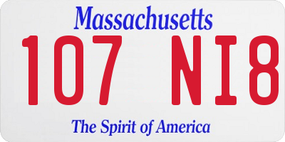 MA license plate 107NI8