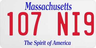 MA license plate 107NI9