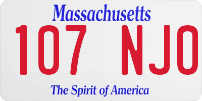 MA license plate 107NJ0