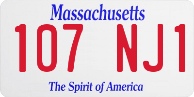 MA license plate 107NJ1