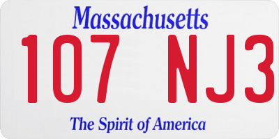 MA license plate 107NJ3