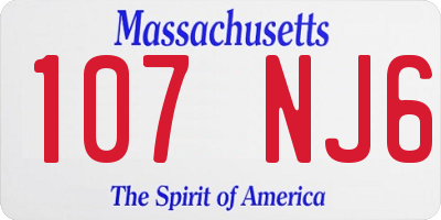 MA license plate 107NJ6