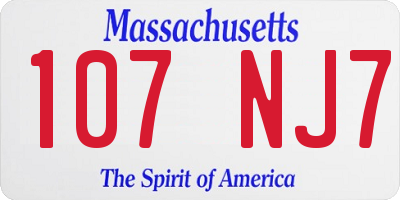 MA license plate 107NJ7