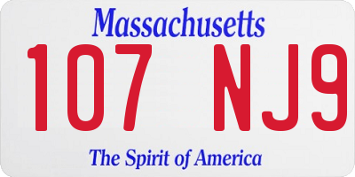 MA license plate 107NJ9