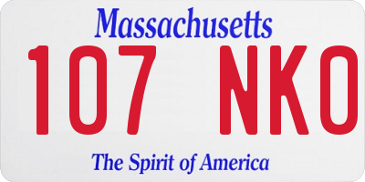 MA license plate 107NK0