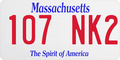 MA license plate 107NK2