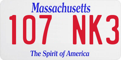 MA license plate 107NK3