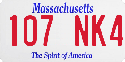 MA license plate 107NK4