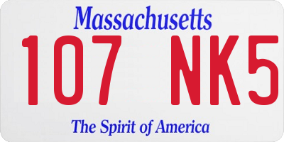 MA license plate 107NK5
