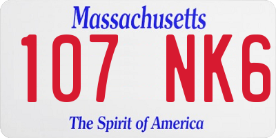 MA license plate 107NK6