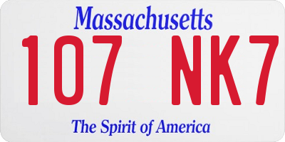 MA license plate 107NK7