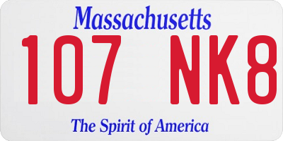 MA license plate 107NK8