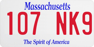 MA license plate 107NK9