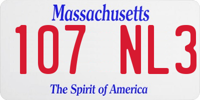 MA license plate 107NL3