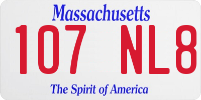 MA license plate 107NL8