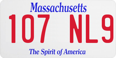 MA license plate 107NL9