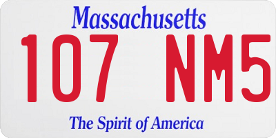 MA license plate 107NM5