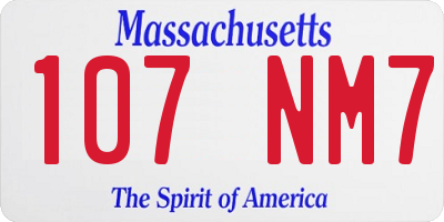 MA license plate 107NM7